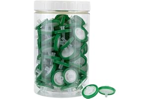 Syringe Filters PES Hydrophilic Filtration 0.45um Micron Pore Size 25mm Membrane Diameter Lab PES Membrane Disc Non-Sterile by Labfil, Pack of 100