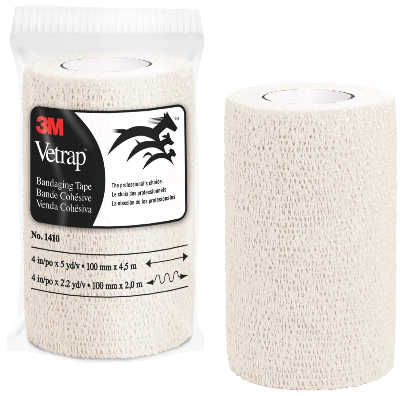 3M Vetrap 4" Bold Color Bandaging Tape, 4"x 5 Yards, Pillow Box, 6 Rolls 