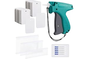 Honoson 2006 Pcs Clothing Price Tags with Gun Set, Including 1 Garment Price Tag Attacher with 5 Steel Needles 500 Clothing Label and 1500 Plastic Fasteners Barbs(Simple Style)