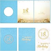 IRENE 18th Birthday Decorations for Boys or Girls, Light Blue Birthday Guest Book Happy 18th Birthday Party Card Alternative Signature Board for Creative Signing Party Supplies