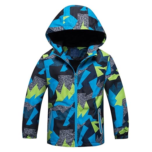 GGBaby@Junge Jacke mit Fleecefütterung wasserdicht Winddicht atmungsaktiv Übergangsjacke Regenjacke Wanderjacke