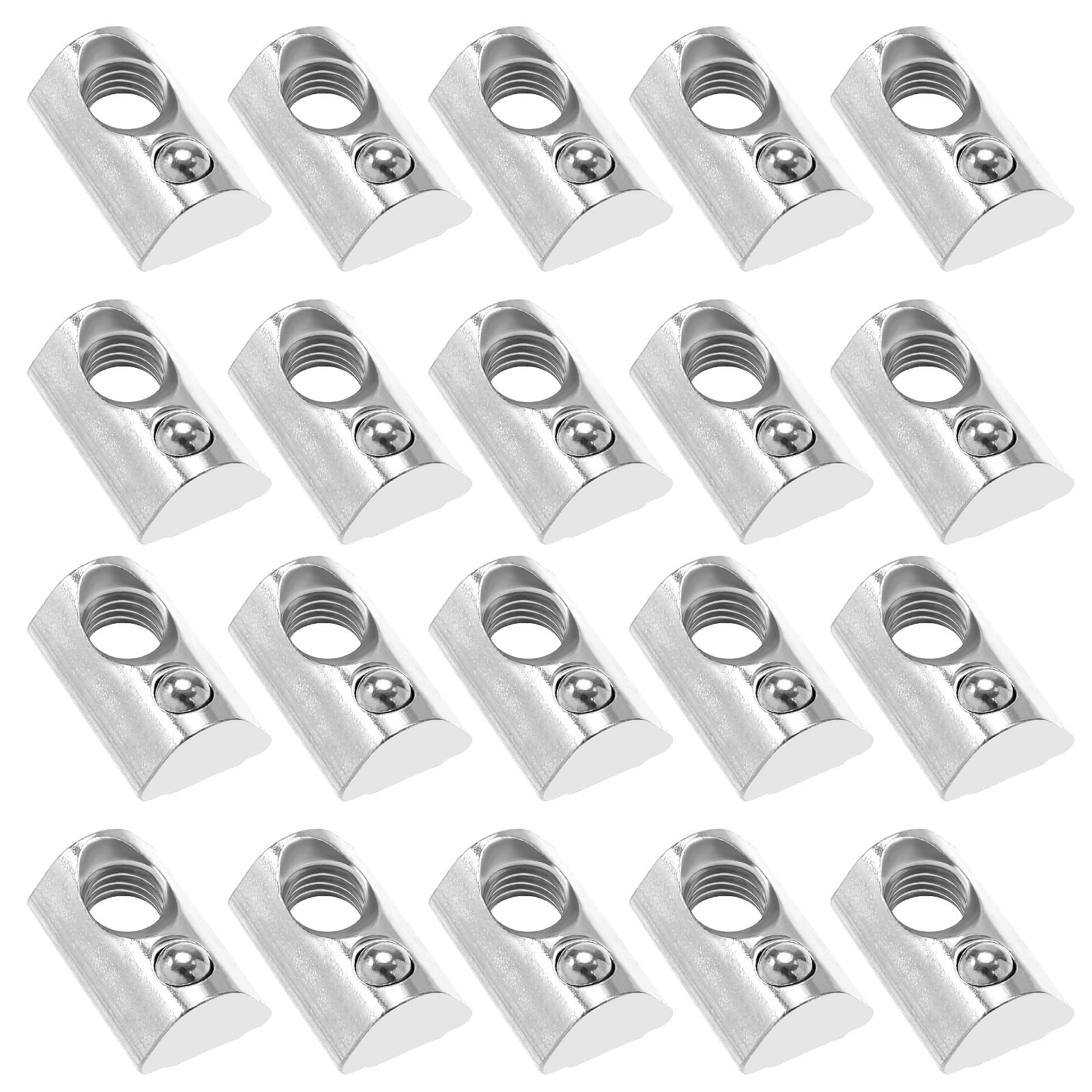 Be In Your Mind 100PCS 4040 Series M8 T Slot Nuts Roll-in Spring Ball Loaded Elastic Nuts Carbon Steel for T-Slot 4040 Series Aluminum Profile 3D Printers CNC Milling Machines