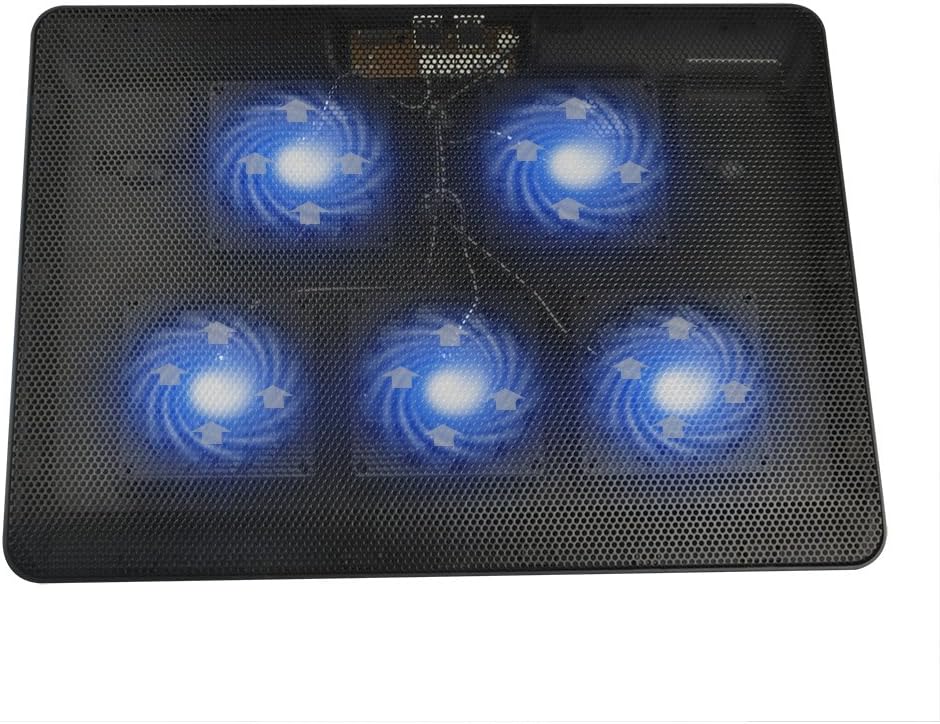 Laptop Cooling Pad, Focipow Low-voice USB Powered Notebook Cooler Slim Cooling Pad with Five Fans at 1500 RPM for 12 - 17-Inch Laptops,Ultra-Slim Design & Light Weight