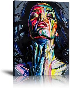 Yatsen Bridge Banksy Street Art Colorful Graffiti Posters Painted Woman Graffiti Canvas Paintings Wall Decor for Living Room Pictures Printing Pop Art Framed Modern Home Decor Artwork(30''W x 40''H)