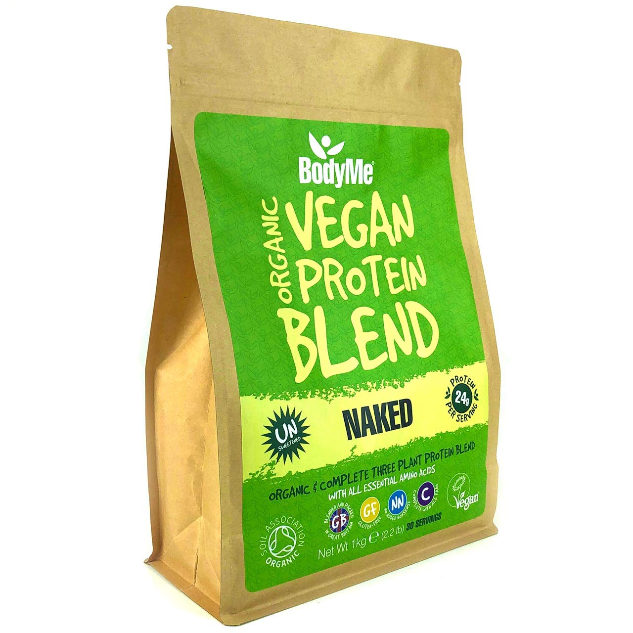 BodyMe Organic Vegan Protein Powder Blend Naked Natural 1kg