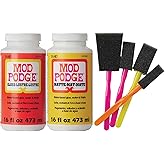 Mod Podge Complete Decoupage Kit-Two 16oz Bottles Waterbase Sealer/Glue (Matte Gloss Finish) with 4-pk Foam Brush Set, Clear