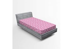 Ambesonne Ballet Fitted Sheet, Ballet Pointe Shoes with Flowers Pastel Tone Girlish Feminine Pattern, Soft Decorative Fabric Bedding All-Round Elastic Pocket, Twin Size, Pastel Pink