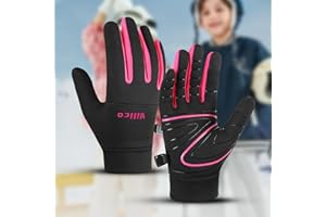 Boys Girls Fleece Thermal Gloves - Lightweight Anti-Slip Winter Gloves with Touchscreen Function for Outdoor Activities