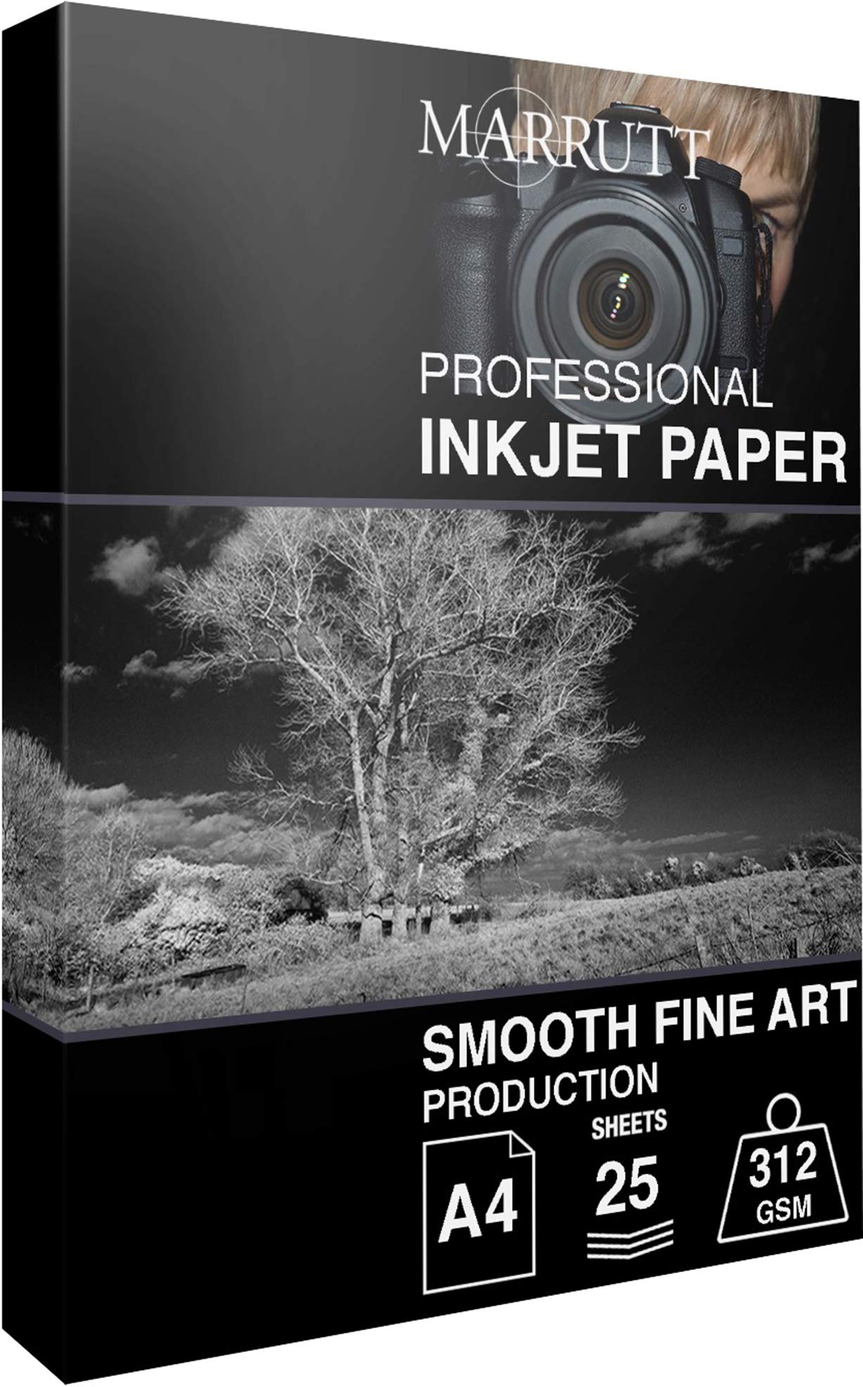 Marrutt 312gsm Smooth Fine Art Production Inkjet Photo Paper - A4, 25 Sheets