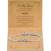 Matching Bracelets for Couples Love Knot Bracelet Pinky Promise Soulmate Relationship Friendship Bracelets Forever Infinity Jewelry Gifts for Women Her Him