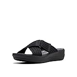Clarks Women's Arla Wave Slide Sandal, Black