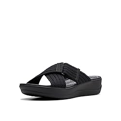Clarks Women's Arla Wave Slide Sandal, Black