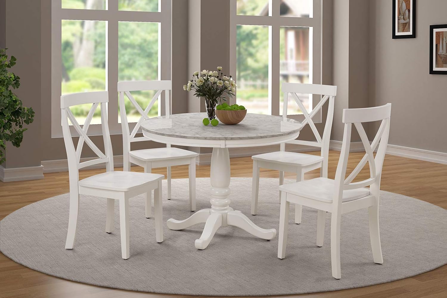 Amazoncom HarperBright Designs 5 Piece Dining Set Rubber Wood 1