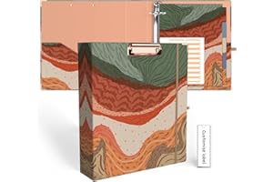 EYROZILL 2 Inch 3 Ring Binders with clipboard for Letter-Size 11" x 8.5" Three Ring Binder with 5-Tab Dividers and File Folder Labels for School Class Office Supplies, Mountan Path