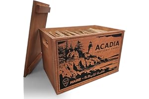 Better Wood Products Limited Edition Protect The Parks Series All Natural Fatwood Fire Starter Sticks, 13 Pound Wooden Crate, Acadia Box