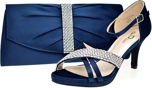 navy shoes and matching bag for wedding