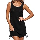 Funnysoft Black Women's Crochet Beach Cover up Sexy Summer Knit Backless Bathing Swimsuit One Size for Pool Beach Resort