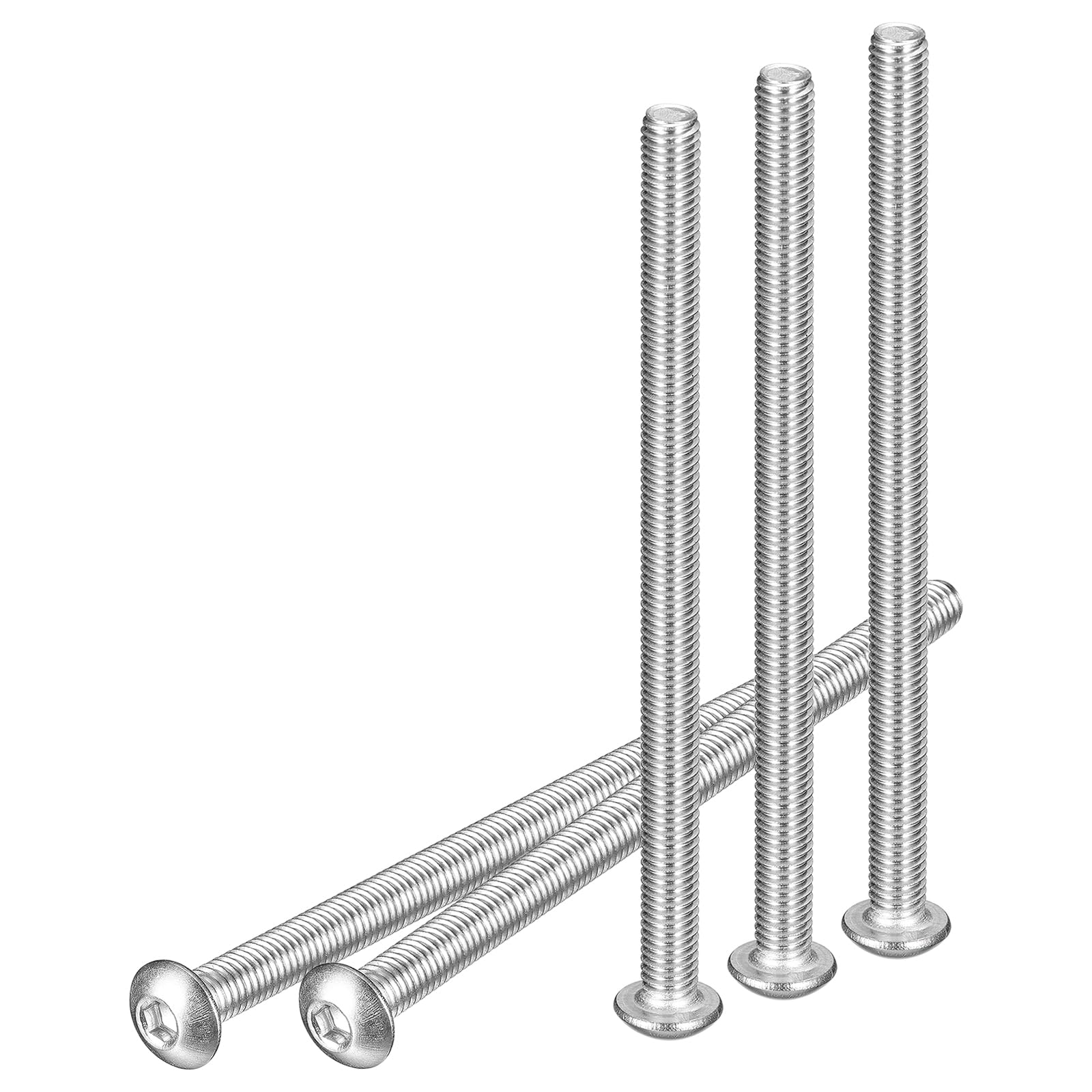 DTGN M5-0.8x80mm Button Head Socket Cap Screws - 10Pack - Good for Machine - 304 Stainless Steel 18/8 - Hex Drive Full Thread Fasteners — image 1