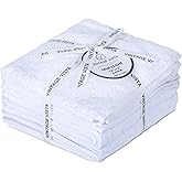 Vintage Vista 100% Cotton Dish Cloths (Pack of 6) - Dish Rags for Washing Dishes - Reusable & Highly Absorbent Kitchen Towels - Kitchen Rags for Christmas - (12" x 12" - White II)