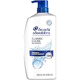 Head & Shoulders Anti-Dandruff Shampoo with 1% Pyrithione Zinc, Classic Clean, Fresh Scent, Daily Use, Moisturizing, Flake Control, Color-Safe, Safe for All Hair Types - Dry, Itchy Scalp, 28.2 Fl Oz