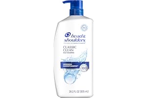 Head & Shoulders Dandruff Shampoo, Classic Clean, Anti-Dandruff Daily Use Treatment, Moisturizing, Flake Control, Paraben-Free, Color-Safe, Safe for All Hair Types - Dry, Itchy Scalp, 28.2 Fl Oz