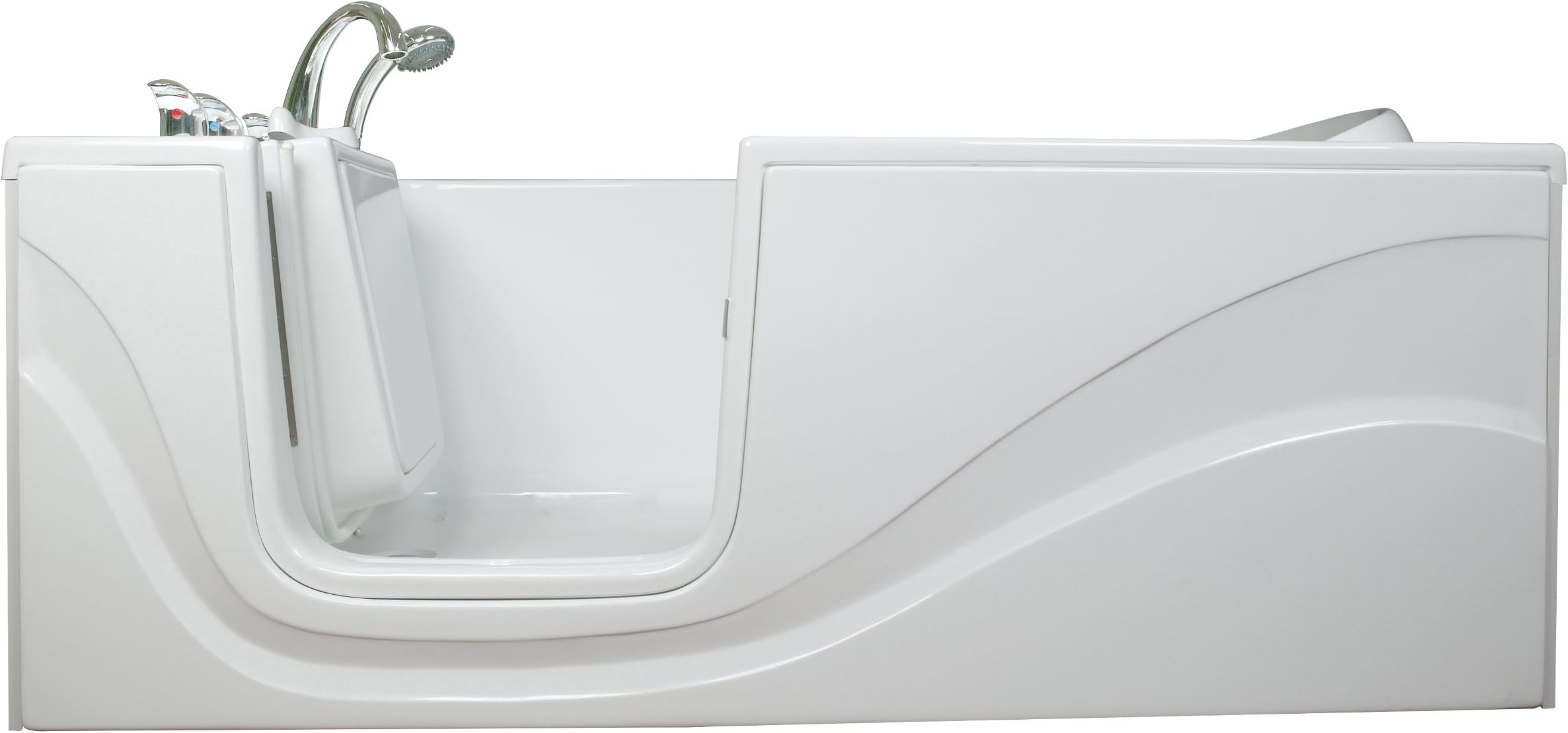 Lay Down Long Soaking Whirlpool Walk-In Tub Drain Location: Left