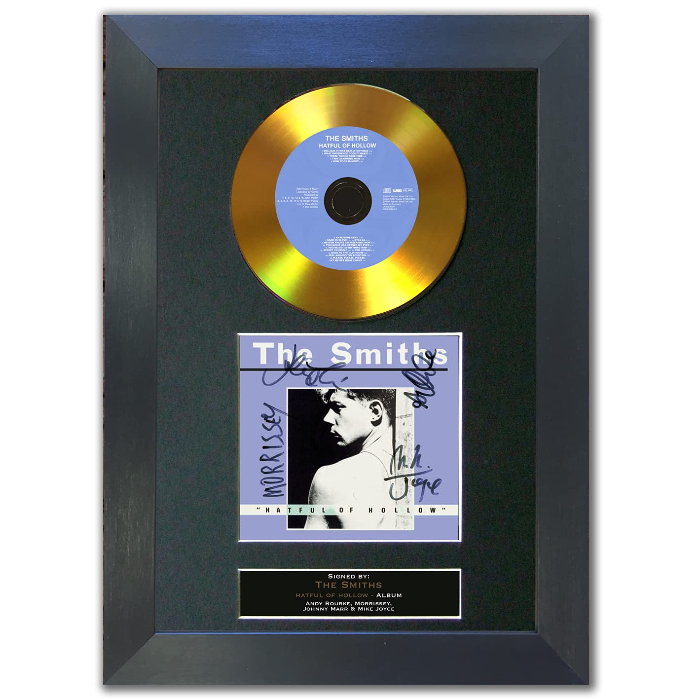 ACDC THE SMITHS Hatful of Hollow GOLD DISC Signed Autograph Mounted Repro BLACK FRAME Print #116