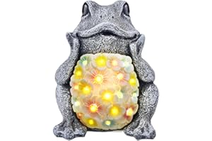 LJINNOVEX Solar Garden Frog Statue with Light– Charming Outdoor Figurine for Yard, Patio, Lawn Decorations – Unique Solar-Powered Garden Decor Gift for Mom, Grandma, Birthday, or Christmas