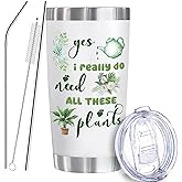 EchoMaven Gardening Gifts for Women, Perfect Plant Lovers Present for Mother's Day, Christmas, Birthday, Garden Gifts for Gardener - 20oz Stainless Steel Insulated Tumbler with Lid Straws
