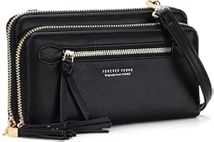 YOVIEE RFID Blocking Women Crossbody Bag Cell Phone Shoulder Bag PU Zipper Card Holder Double-Space Girl Purse Christmas Gift