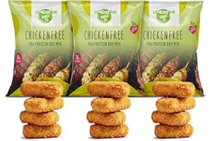 CREATIVE PEA Plant-Based Meat: Vegan Chicken-Free Substitute – High-Protein, Keto-Friendly, Pea Protein-Based, Gluten-Free (Pack of 3)