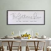 Surfapans The Gathering Place Sign Dining Room Wall Decor 32"x12" Black | Family Gather, for Friends Reunions Vintage Wood Framed, Rustic Farmhouse, Large Horizontal Hanging Art