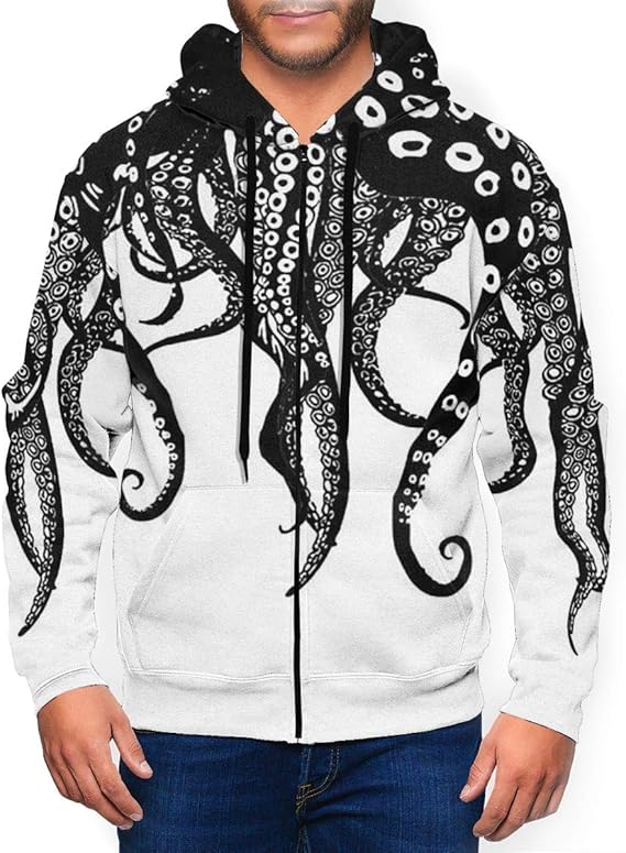 Amazon Co Jp Octopus Tentacle メンズ パーカー スウェット ファッション スポーツ ティーシャツド パーカー 薄手 ジップパーカー Tシャツ 服 ファッション小物