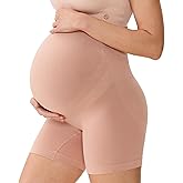 Momcozy Maternity Shapewear for Under Dresses, Anti-Chafing Mid-Thigh Pregnancy Underwear, Belly Support, Cotton Gusset