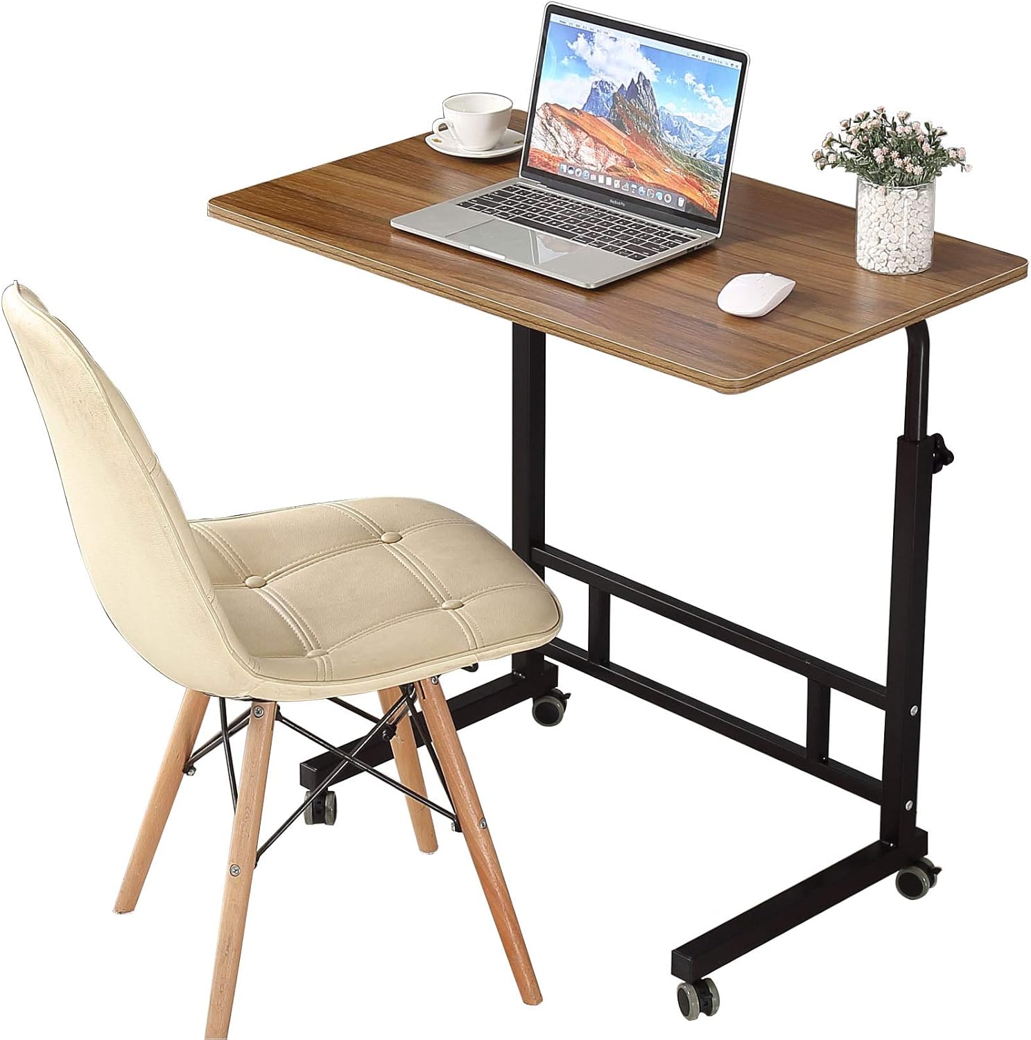 Akway Mobile Laptop Desk Cart 31.5 x 19.6 inches Height Adjustable
