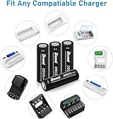 Bonai Ni-MH AA 2800mAh Rechargeable Batteries 8 Pack Low Self-Discharge view 9