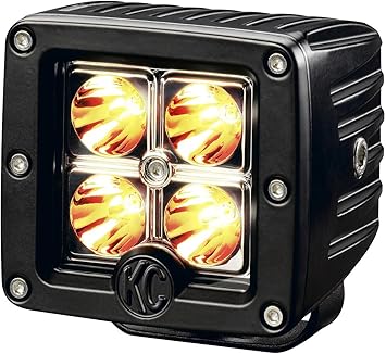 Amazon Com Kc Hilites 1315 C3 Amber 3 12w Led Spot Light System Automotive