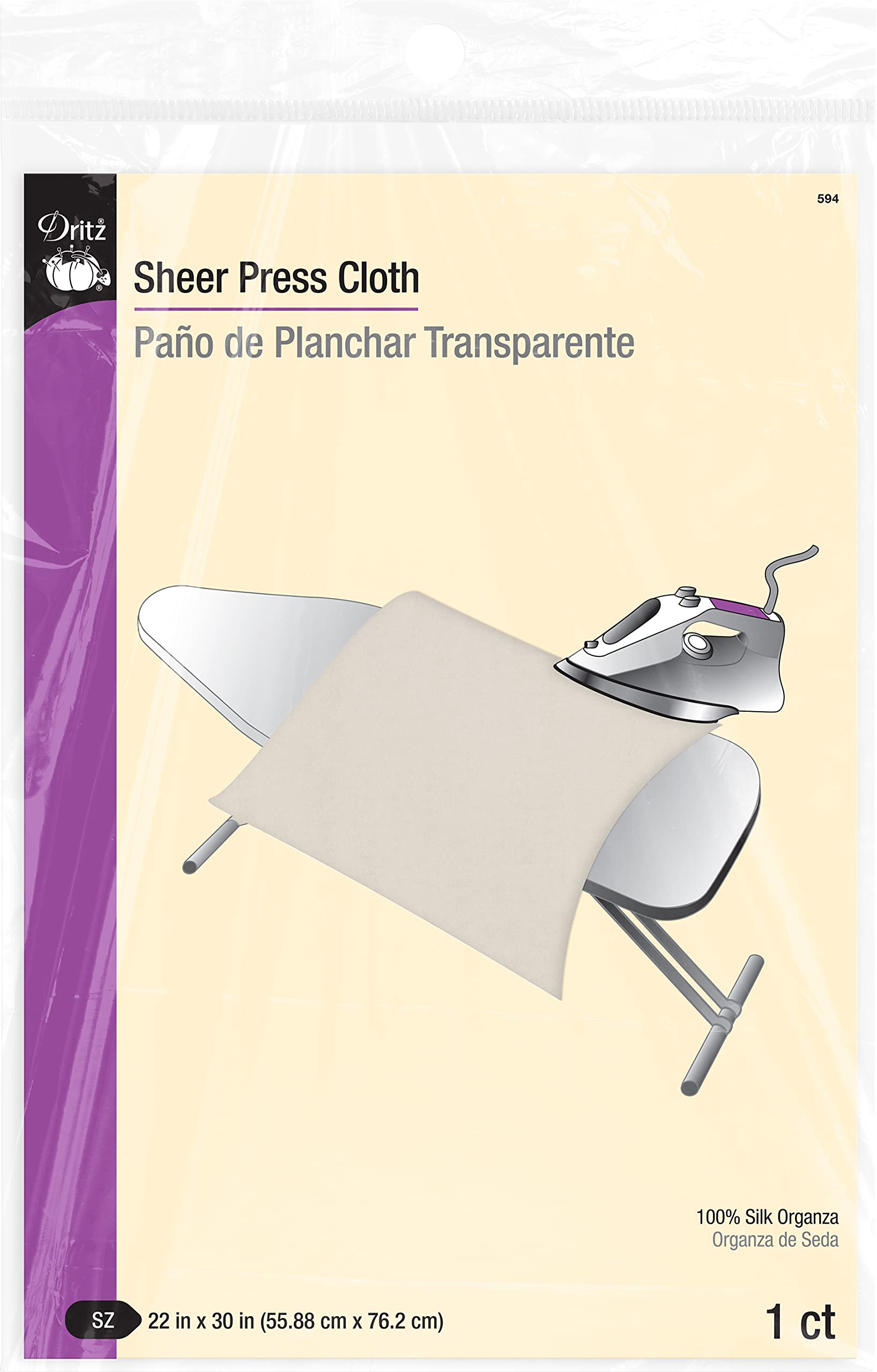 Dritz Silk Sheer Press Cloth-22-inch x 30-inch, White