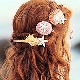 HEREAD Starfish Hair Clips Beach Sea Shell Hair Barrette Pearl Hair Accessories for Women and Girls