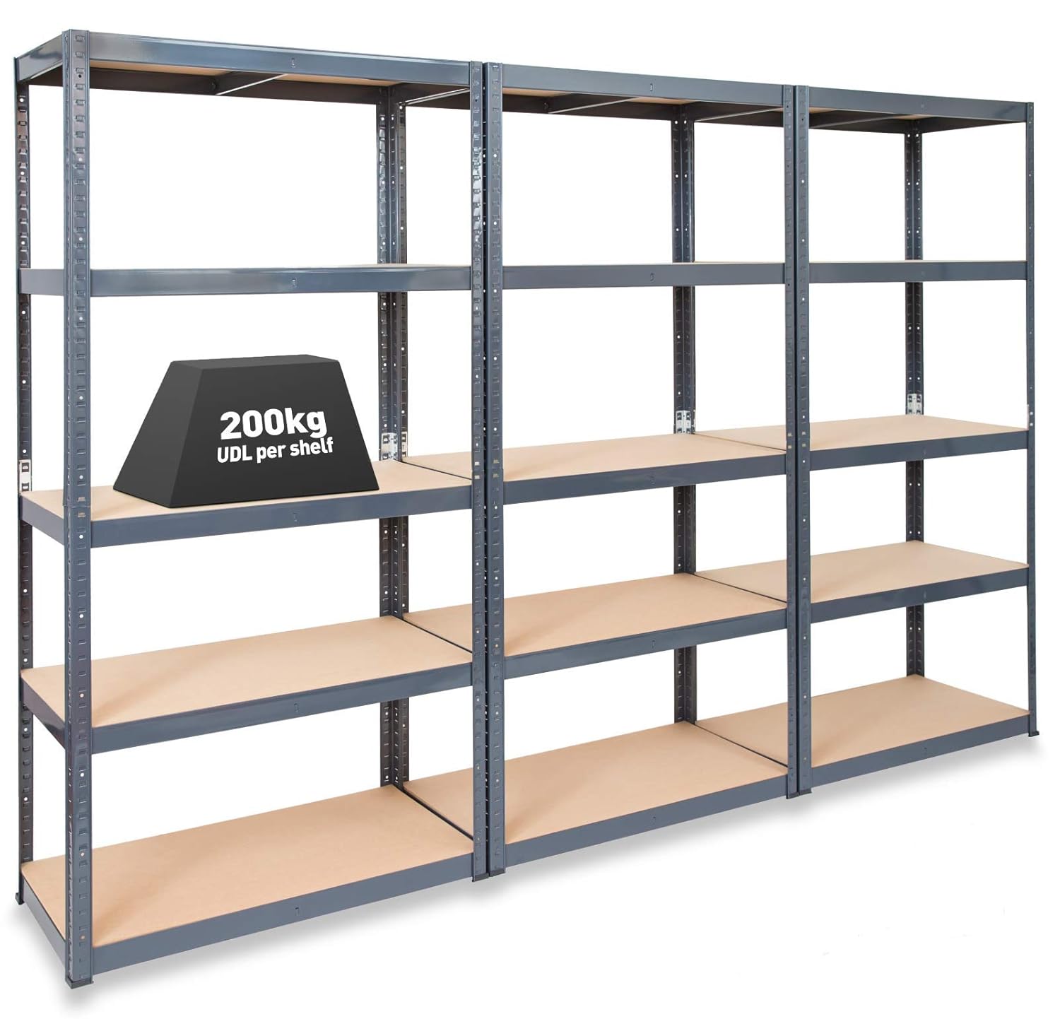Pack of 3 Extra Deep STORALEX® Garage Shelving Racking Units UK's