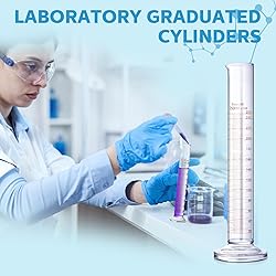 Copkim 5 Pcs Glass Graduated Cylinder Metric Scale