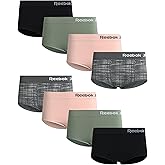 Reebok Womens Briefs Underwear - 8 Pack Stretch Performance Seamless Panties for Women Boy Shorts Underwear Pack
