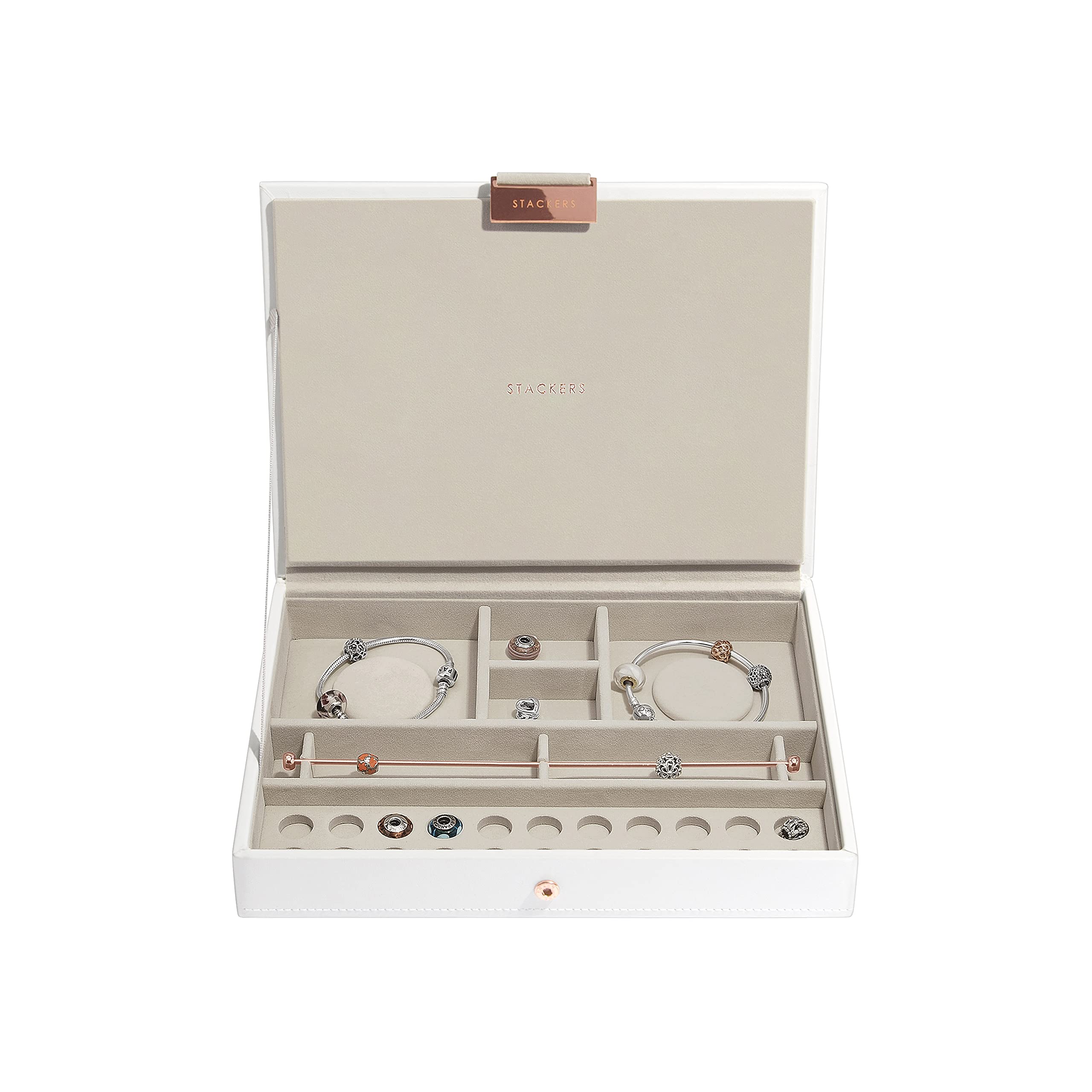 Stackers White & Rose Gold Classic Charm Lid