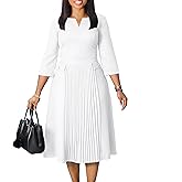 Wear to Work Midi Dress for Women Business Casual A-line Dress Elegance Church Outfits