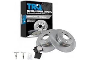 TRQ Rear Brake Pad & Rotor Set Ceramic Compatible with 1996-2002 Mercedes-Benz E320 1998-2002 E430 2000-2005 CLK320 2001-2005 C320 2003-2005 C240 2003-2007 C230 C350 2006-2009 CLK350 2005-2011 SLK350