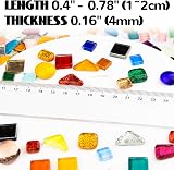 Meschett 500g Glass Mosaic Tiles Irregular Crystal Bulk Blue for DIY Crafts view 3