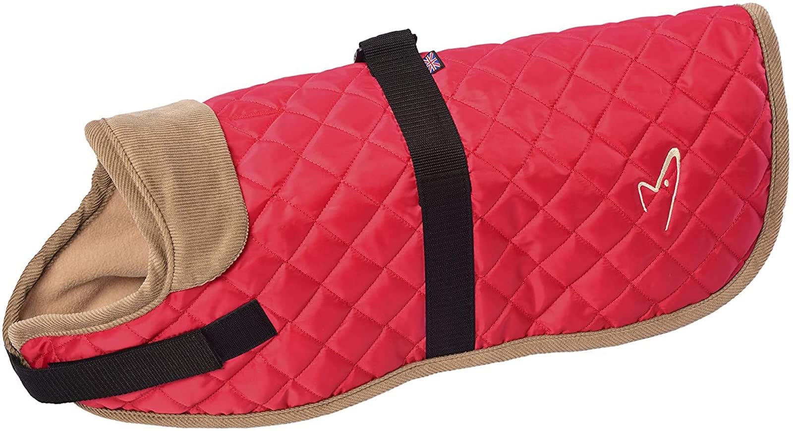 Gor Pets Outdoor Worcester Dog Coat - Red 20cm (8in) - Water-Resistant & Fleece-Lined - Adjustable Fit