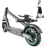 Electric Scooter Adults, 350W Motor, 8.5"/10" Solid Tires, 36V 8AH/12AH Battery, Max Speed 19MPH, 22/28 Miles Long Range, Foldable E-Scooter with Dual Suspension, Cruise Control, APP, Black