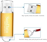 SunData 16GB USB Flash Drive 2 Pack USB 2.0 Memory Stick Black Gold view 4