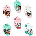 Disney Princess Moana Toddler Girls 6 Pack Quarter Style Socks with Grippers